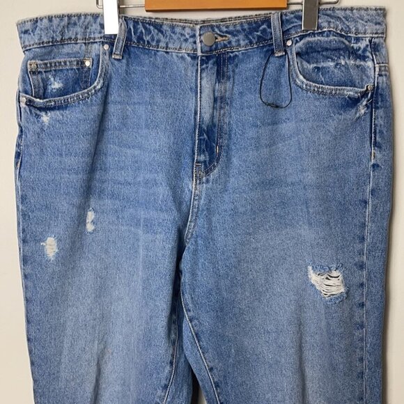 DenimCo distressed raw hem mom jeans size 14 - Picture 6 of 8